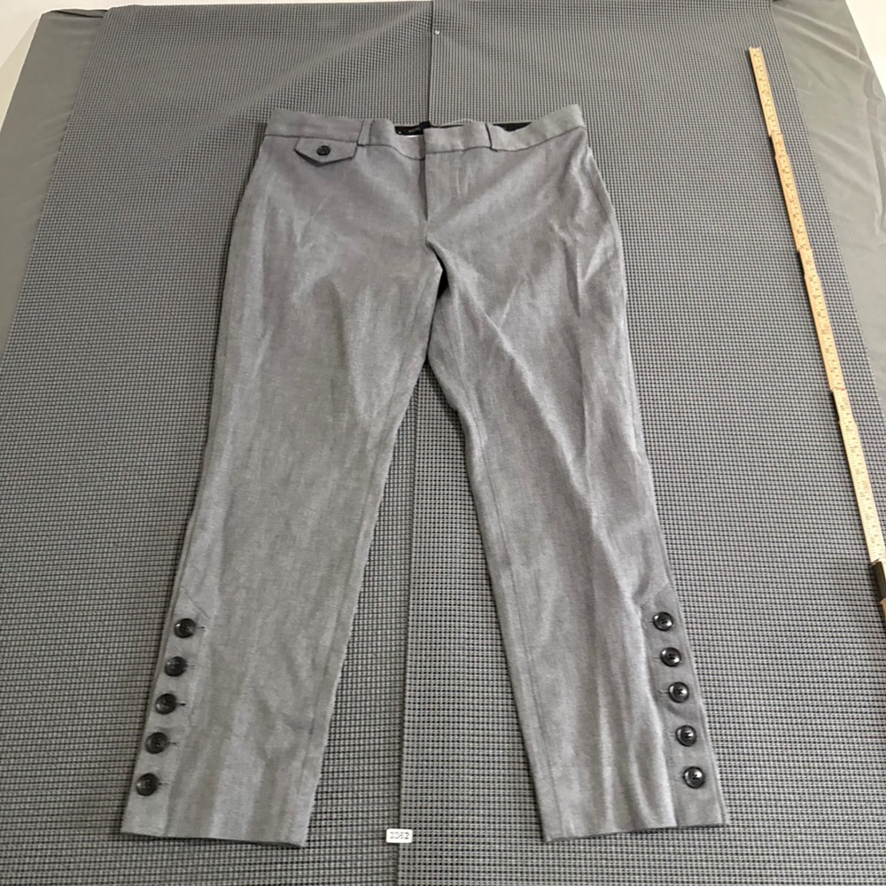 Banana Republic Gray Herringbone Button Ankle Petite Dress Pants Size 10P